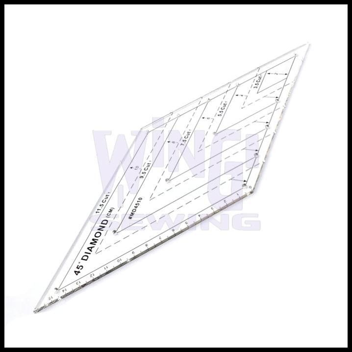 

Penggaris Jahit Pola Diamond Skala 45 11.5Cm Mika Akrilik Acrylic