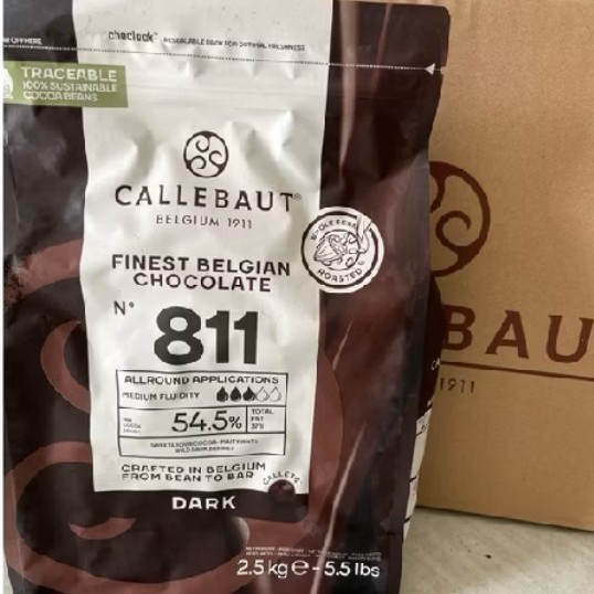 

Callebaut 811 2.5kg 54.5%, couverture dark callets, instant ya