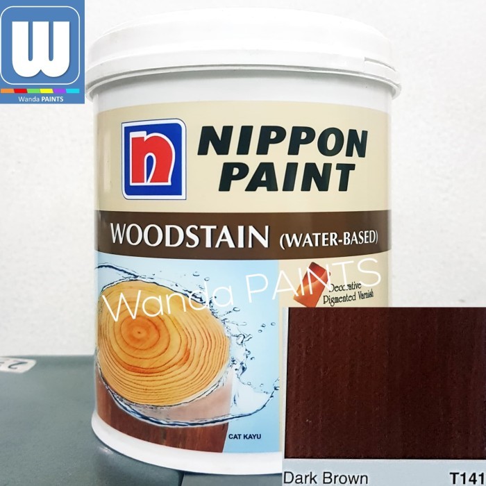 NIPPON PAINT WOODSTAIN WATERBASED Dark Brown T141 (1 Liter)