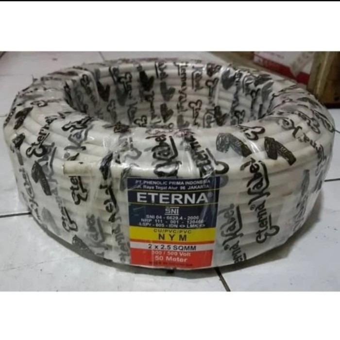 Kabel Listrik Kawat Tembaga Isi 2 Eterna Nym 2X2,5 50 Meter 1 Roll