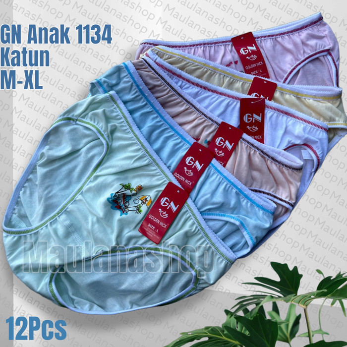 Golden Nick 12Pcs Celana Dalam Anak Golden Nick 1134 Remaja Warna Muda