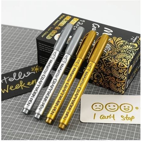 

LIMITED EDITION SPIDOL METALLIC CRAFTWORK / KALIGRAFI TINTA EMAS PERMANENT (GOLD) & SILVER (ANTI