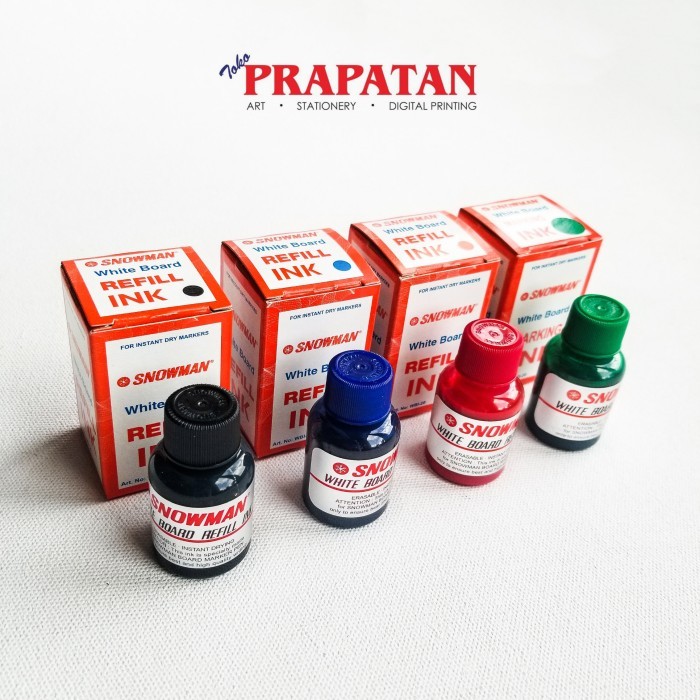 

TERLENGKAP ISI ULANG / REFILL TINTA SNOWMAN WHITEBOARD HITAM, BIRU, MERAH, HIJAU KODE 65