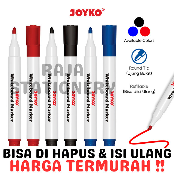 

TERBAIK JOYKO WHITEBOARD MARKER REFILLABLE / SPIDOL PAPAN TULIS BISA ISI ULANG KODE 270