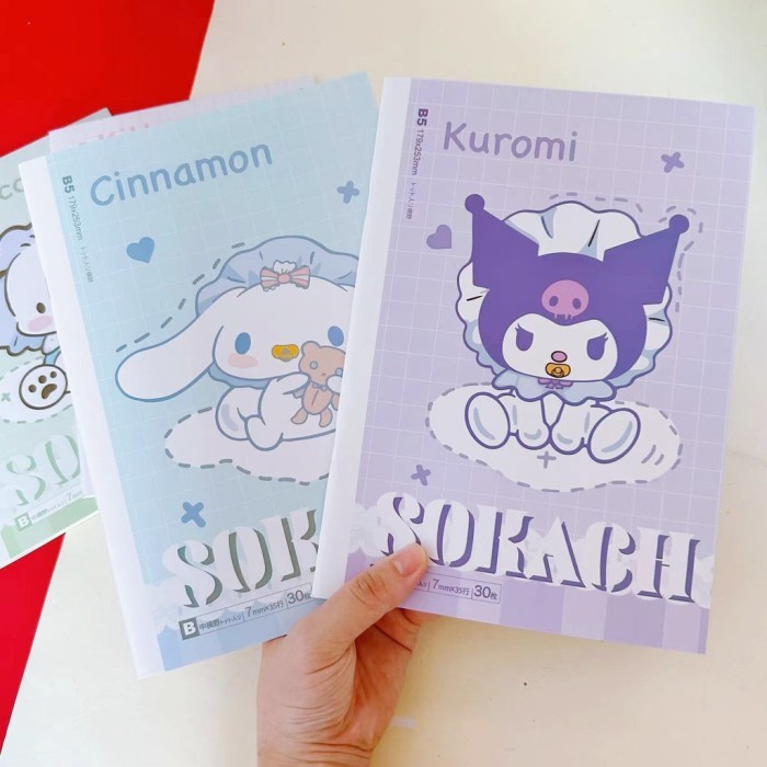 

TERBARU! Buku Tulis Sekolah Sanrio Cinamorol Kuromi Pocacho B5