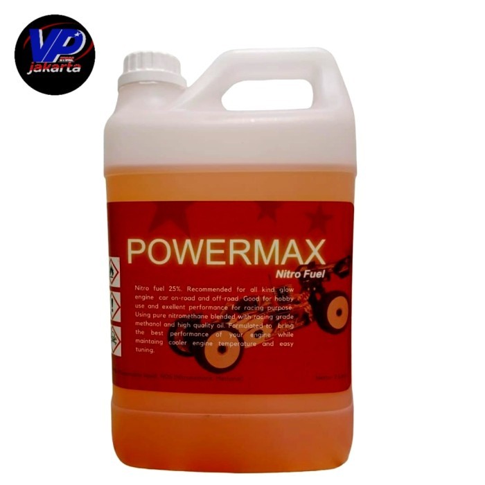 Powermax Fuel nitro 25% bahan bakar engine Rc kemasan galon 2L
