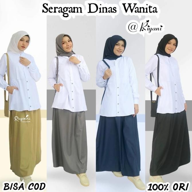 Seragam Kerja Gamis Hitam Putih Pns Pdh Gamis Dinas Pemda By Riyani Original