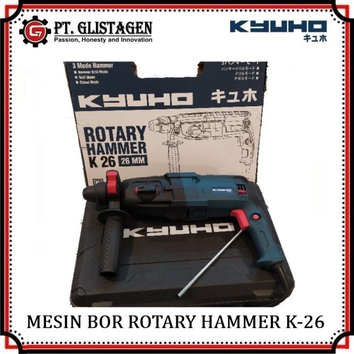 Mesin Bor Bobok Beton Besi Rotary Hammer 3 Mode 26mm K 26 Kyuho
