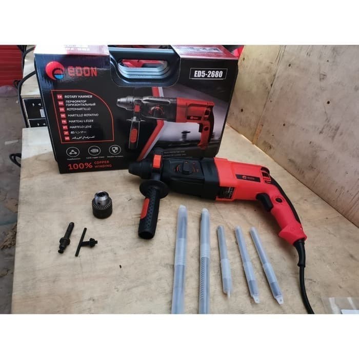 MESIN BOBOK BETON HAMMER DRILL EDON EDS-2680 FREE MATA BOR BOBOK