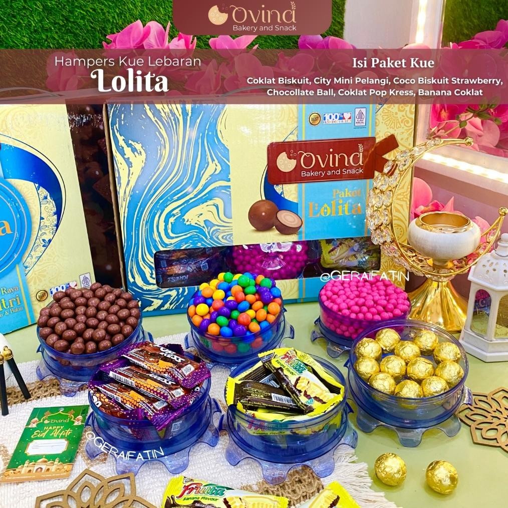 

As23 OVINA PAKET KUE LOLITA / PAKET KUE OVINA COKLAT HAMPRES LEBARAN IDUL FITRI 2025 Original