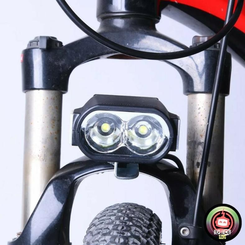 COD lampu sepeda listrik headlamp LED + klakson skuter elektrik scooter listrik 36v 48v 60v sparepar