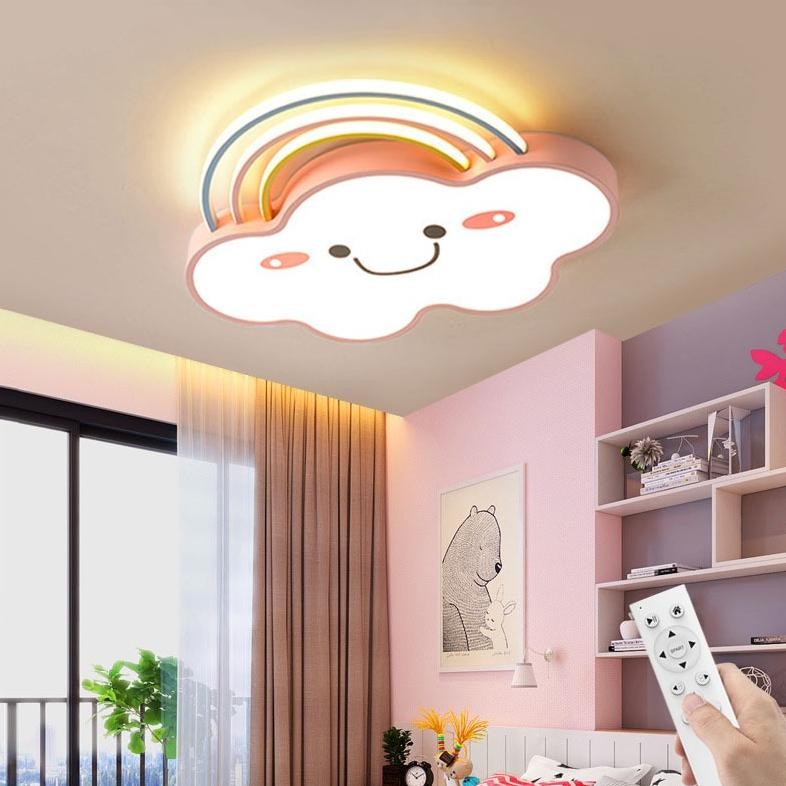Lampu Plafon Kamar Anak Lampu hias kartun kamar tidur bentuk awan pelangi lampu hias plafon Termasuk