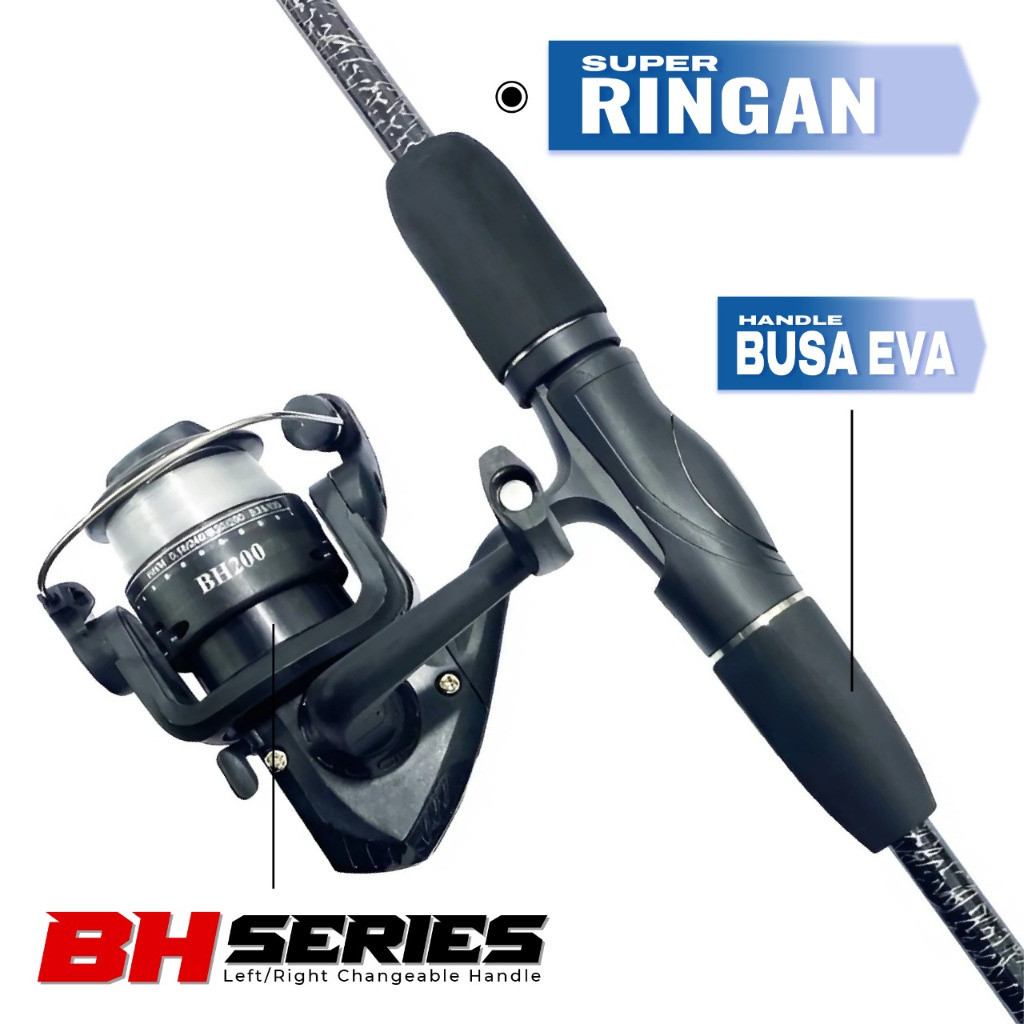 HOT DEALS 1 Set Joran Pancing Spinning Carbon Fiber Praktis Serat Karbon Kuat Aquapro Paket Reel