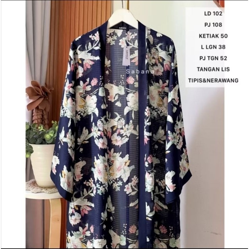TERBARU COD OUTER PANJANG/ CARDIGAN/BLAZER/ ROMPI WANITA SABANA LONG OUTER FLORAL MURAH MOTIF BUNGA