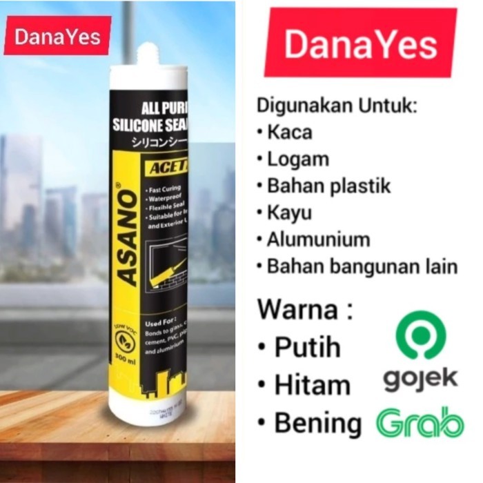 BIG SALE Lem Silikon Sillicone Sealent Kaca Acetic Sealent Hitam Putih Bening