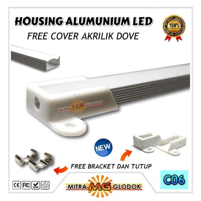 Housing Led Aluminium Alumunium Housing Led Strip Type B 1 Meter - C06
