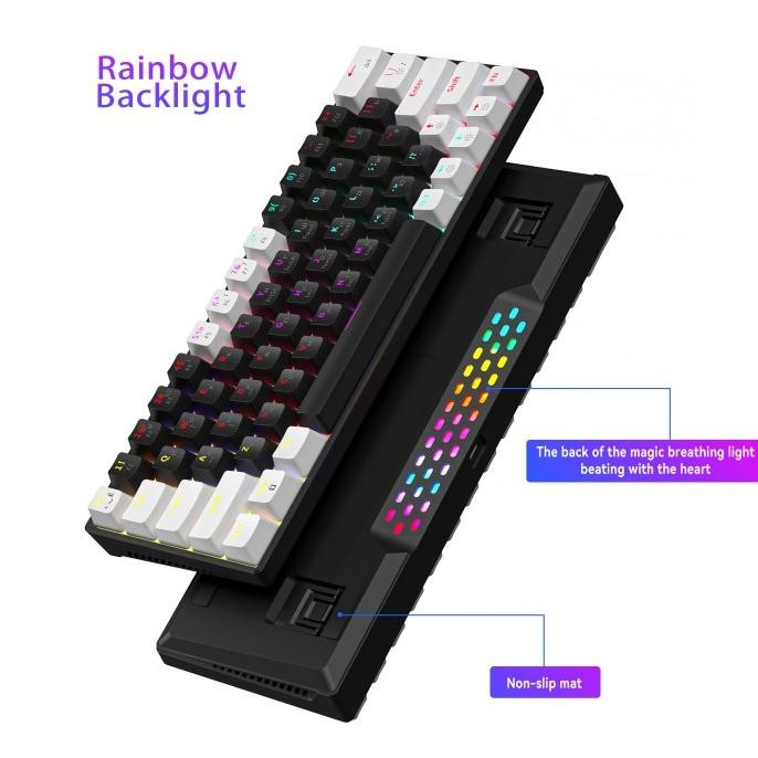 ZIFRIEND ZA646 Keyboard Mekanis Mini 60% RGB Backlit Hot Swappable