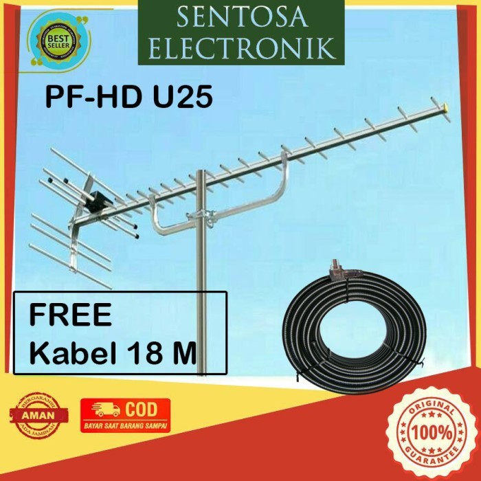 ANTENA DIGITAL/ANTENA LUAR DIGITAL PF HD-U25 - FREE Kabel 18 Meter