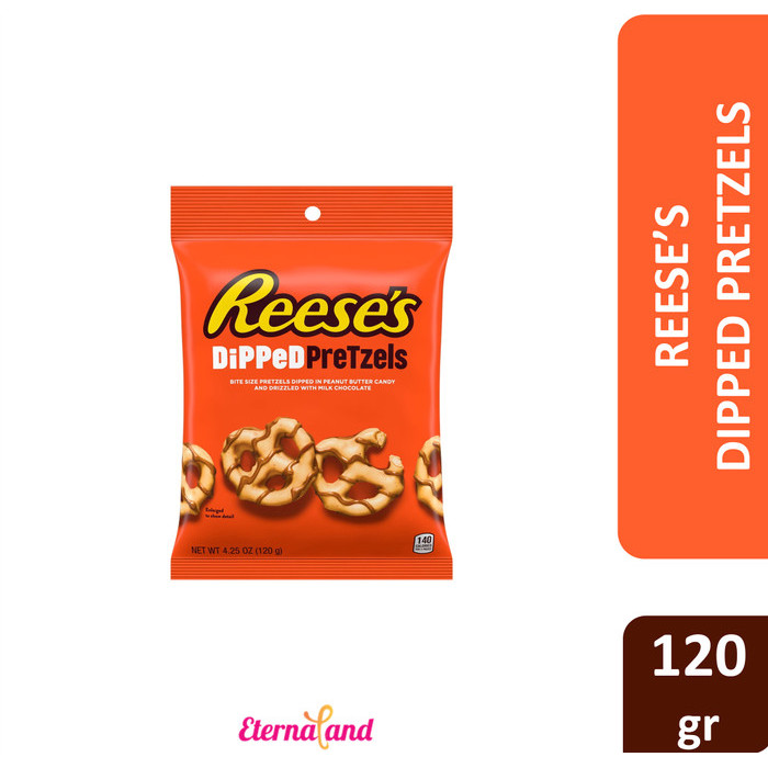 

Ready Reeses Dipped Pretzel Chocolate Candy - cokelat kacang mentega impor USA