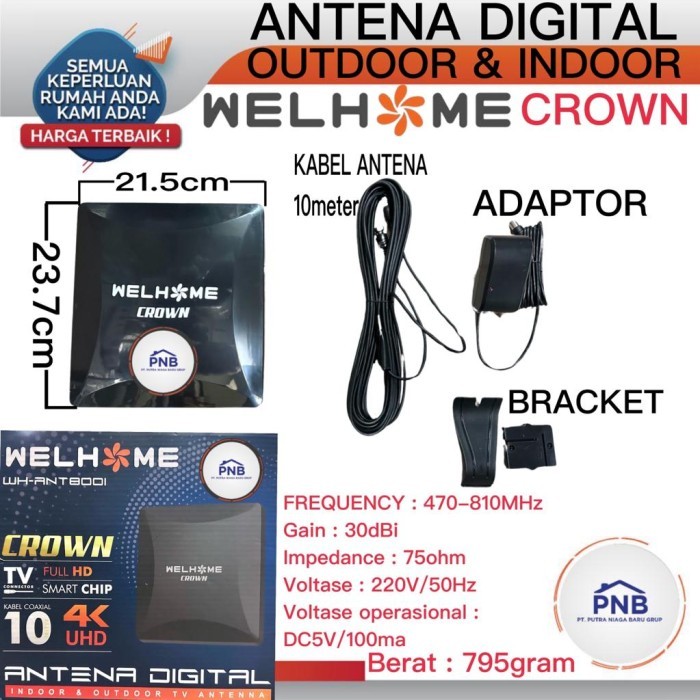 TERBARU Antena Televisi Merk WELHOME wh-8001 Antena Digital WELHOME WH 8001