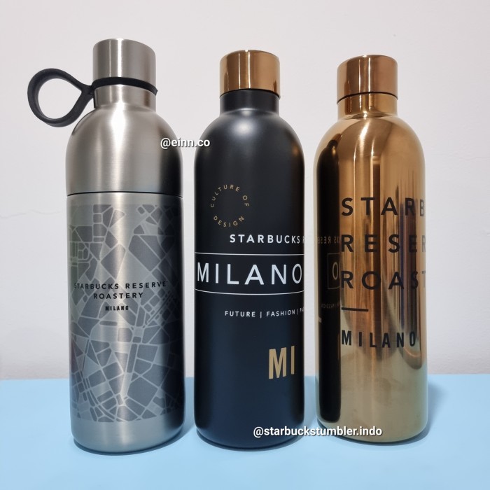 MIYOKAID STARBUCKS RESERVE MILAN MILANO ITALY BLACK GOLD TUMBLER STAINLESS BOTO KODE 1053