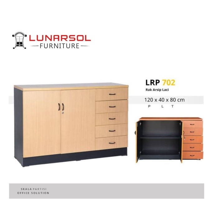 

Lemari Arsip Pendek Lunar Lrp 702 Uk.120X40X80Cm Rak Arsip Laci