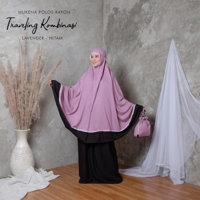 Mukena Polos Kombinasi Traveling/Grosir Mukena Polos
