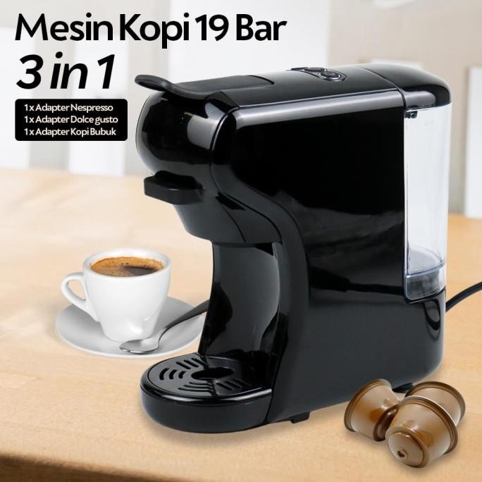 Mesin Kopi Kapsul 3 In 1 For Nespresso Dolce Gusto - Hibrew St-504 Lapakbudiutama