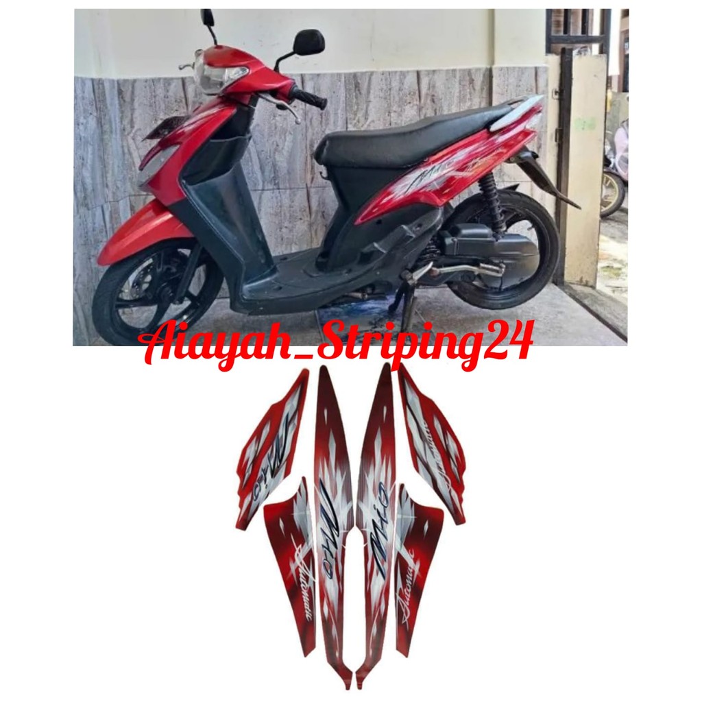stiker striping lis les polet motor yamaha mio sporty 2009 merah