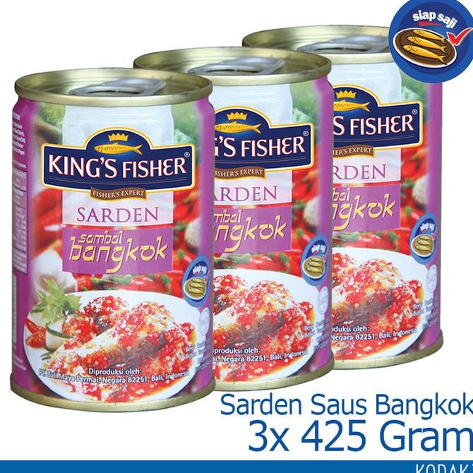 

Paket 3 pcs King's Fisher Sarden saus bangkok 425g Makanan Kaleng king JRS