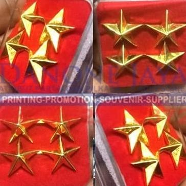[BIG SALE][PROMO][FREE ONGKIR] pin 3 dimesi bintang dua timbul tni polri baret atau kerah baju [BEST