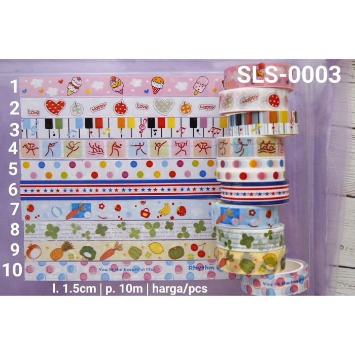 TERLENGKAP SLS-0003 Selotip gambar fancy tape selotip toples kue kering