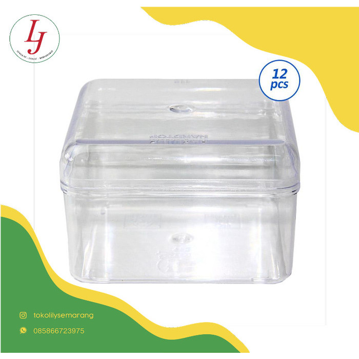 HEMAT Toples Kue Kering Kotak Persegi Bening Hard Top 112