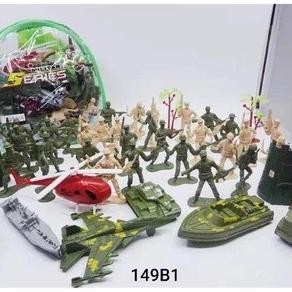 Mainan tentara set lengkap besar soldier military bag perang army tank