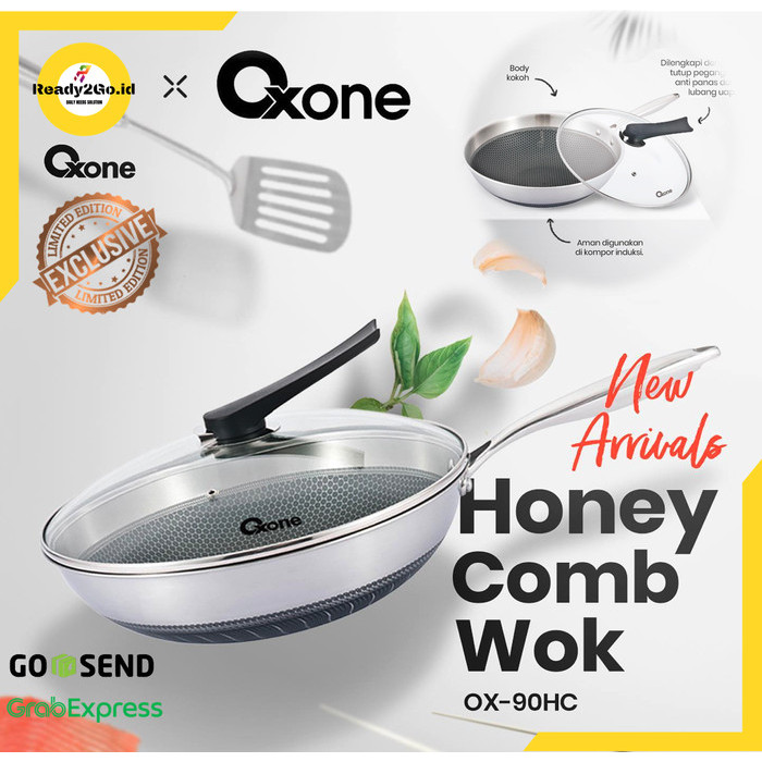 TERBARU OXONE HONEY COMB WOK OX-90HC PREMIUM WAJAN anti-gores 304SS OX90HC
