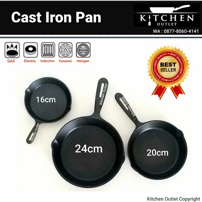 Cast Iron Fry Pan Mini Round Cast Iron Skillet Egg Pan 20Cm