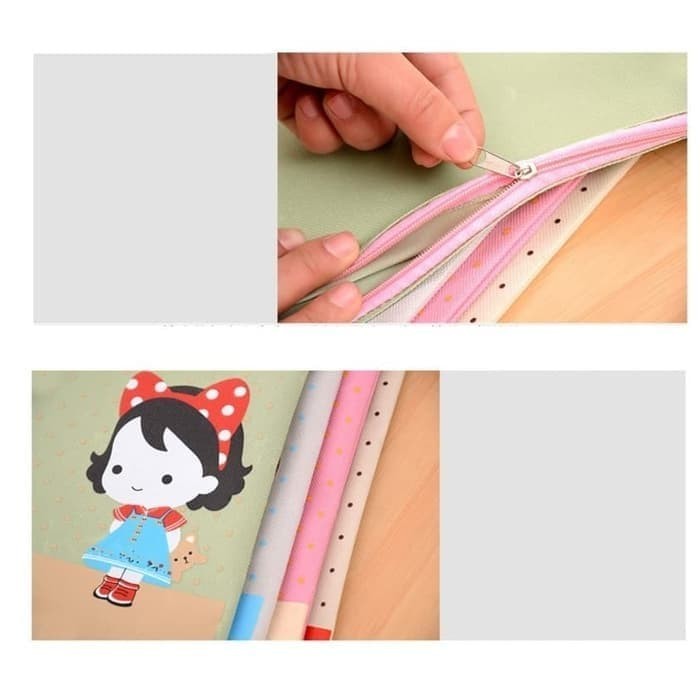 

PF16 Michelle Girl Portable A4 file Storage Pouch Bag Tempat Buku