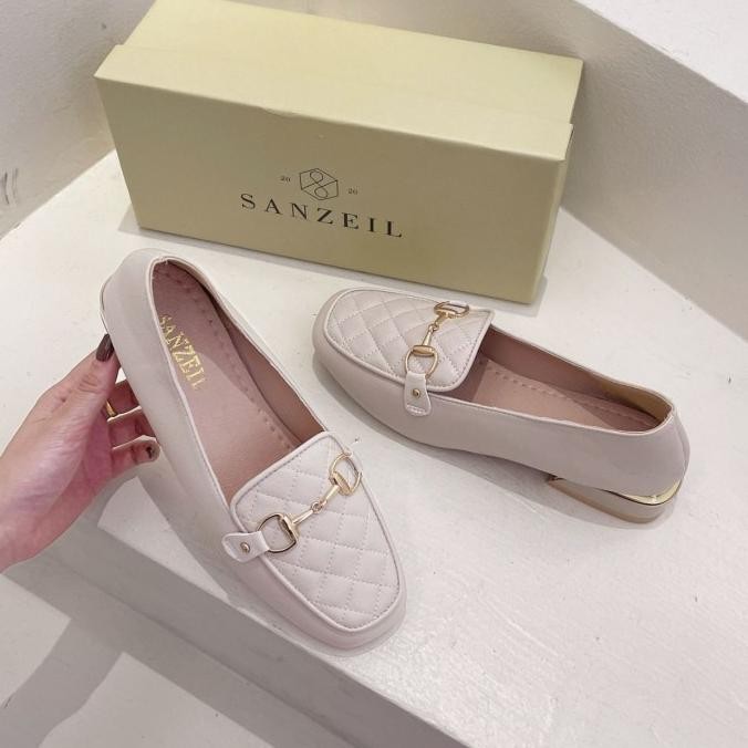 Sepatu Flat Shoes Kerja Wanita Hak 3 Cm Import Kulit Elegan Mules Ori Lisaputria14