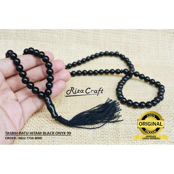 Terbaru Tasbih Batu Akik Hitam Black Onyx Asli Alam Natural Original 99 Butir