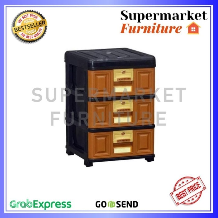 Lemari Laci Plastik Napolly 3 Susun/Laci 3Susun/Container Laci/Stb 300