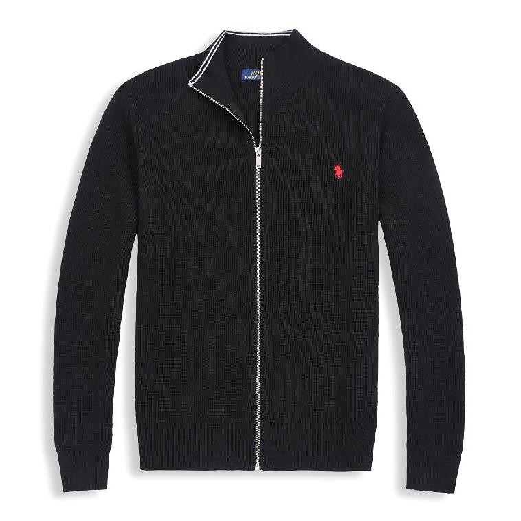 Ralph Lauren Polo Zipper Cardigan Rajutan Bordir logo Pria Polo Morgan Sweater Jaket Sweater Jaket R