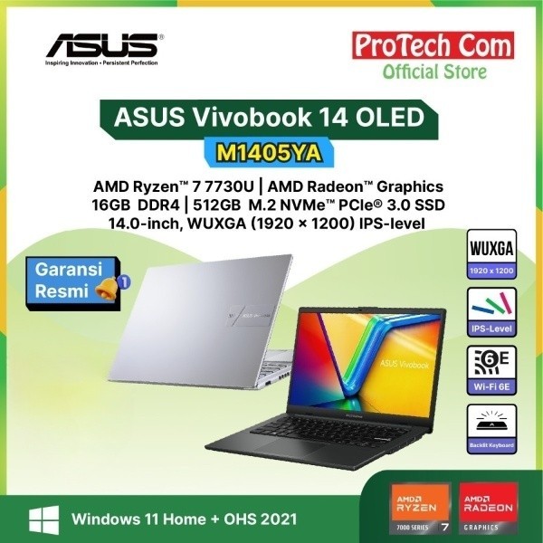 Asus Vivobook 14 M1405Ya Ryzen 7-7730U 16Gb 512Gb 14" Wuxga Ohs W11
