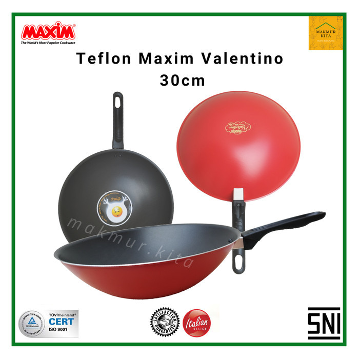 Wajan Teflon Maxim 30 Cm Valentino Sky / Penggorengan Anti Lengket