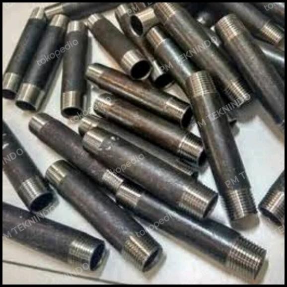 Pipa Nepel Besi Drat 11/2" Inch / Pipa Nepel Carbon Steel (P .15Cm)