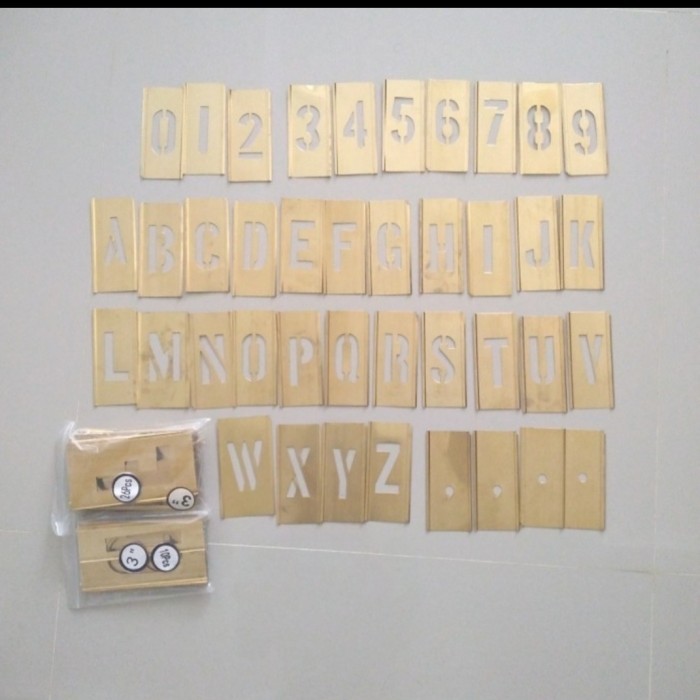 

TERBARU 613140, STENCIL LETTER & FIGURE SET BRASS A-Z& 0-9, 76'S 100MM