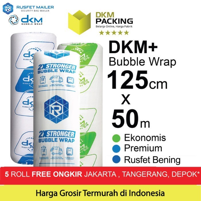 

Plastik Bubble Wrap Bening 125Cm X 50M Bubblewrap Dkm Plus / Roll