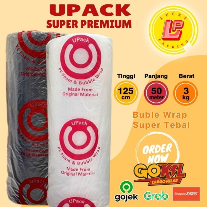 

Bubble Wrap Roll Upack Hitam Bening 125Cm X 50M