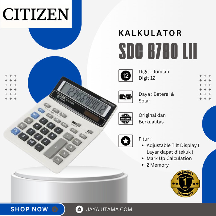 

Kalkulator Citizen Sdc 8780L Ii