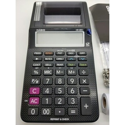 

(Paket) Casio Hr-8Rc+Kertas Struk+Tinta+Baterai ~ Kalkulator Printer