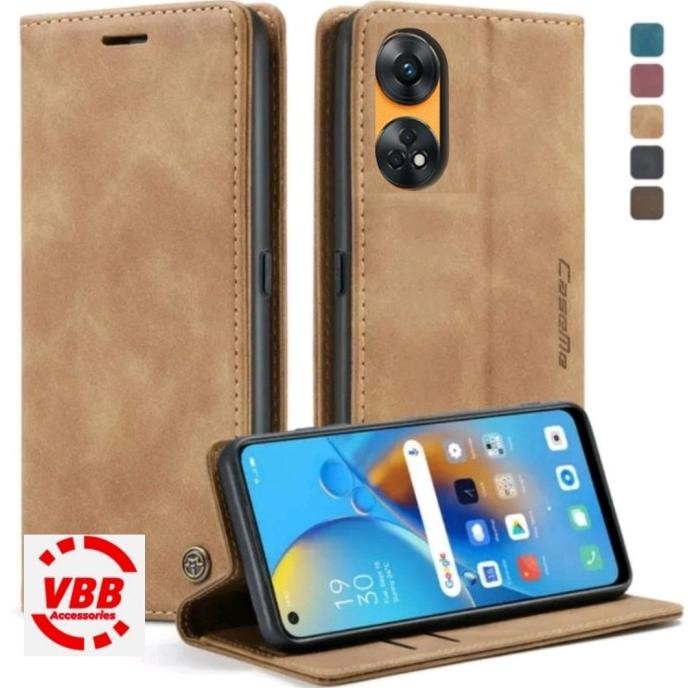 Siap Kirim Case OPPO RENO 8T 4G Flipcase Dompet Kulit Leather Premium Cover